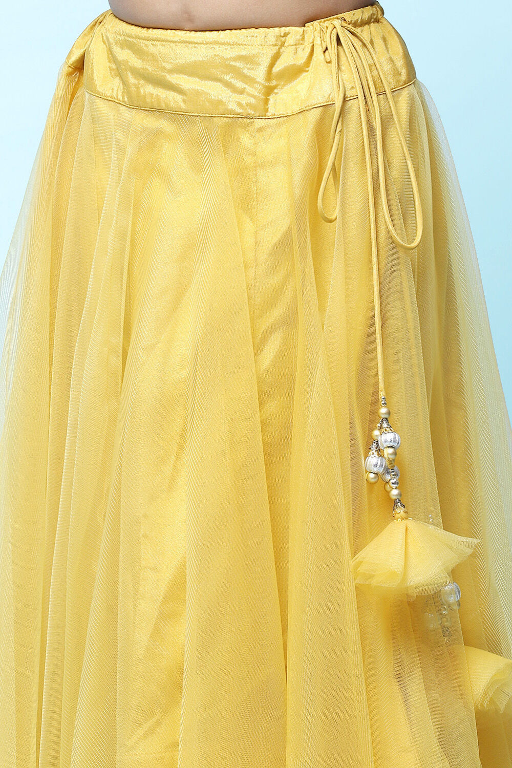 Yellow Poly Viscose Straight Printed Suit Set image number 2