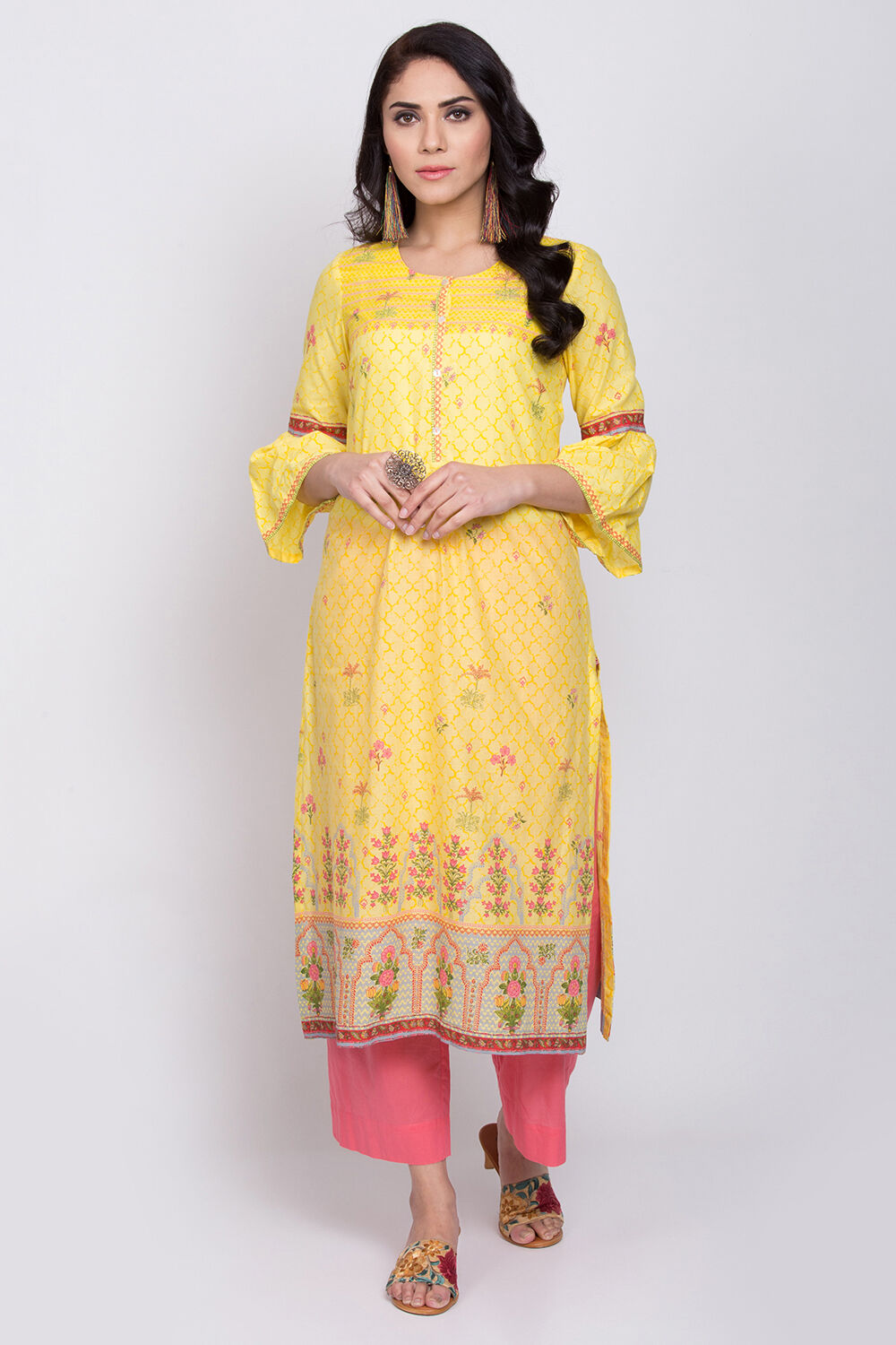 Yellow Straight Kurta image number 0
