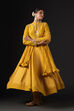 Orange Cotton Silk Anarkali Printed Suit Set image number 6