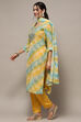Blue Organza Unstitched Suit set image number 5