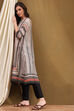 Beige Geometric Printed Straight Kurta image number 6