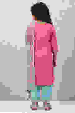 Peach Art Silk Straight Kurta Salwar Suit Set image number 4