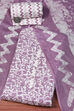 Blue Cotton Unstitched Suit Set image number 0