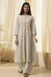 Blue Pure Cotton A-Line Kurta Set  image number 6