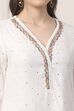 White & Pink Yoke Design Straight Suit Set image number 1