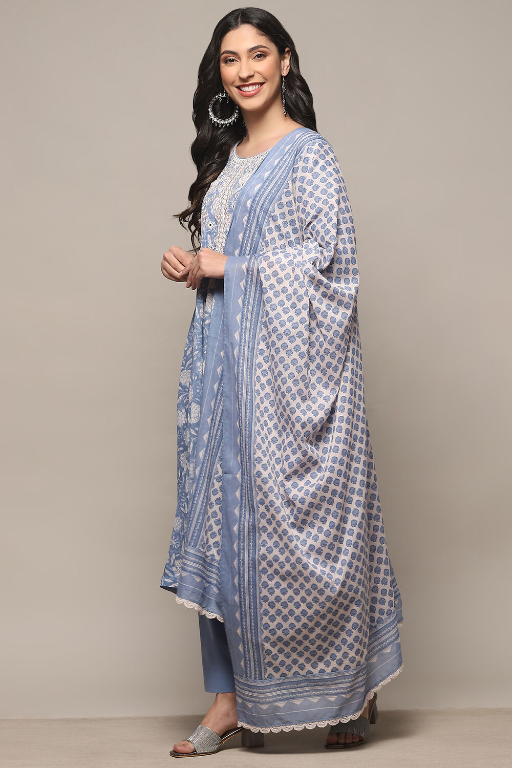 Pink Cotton Anarkali Suit Set image number 4