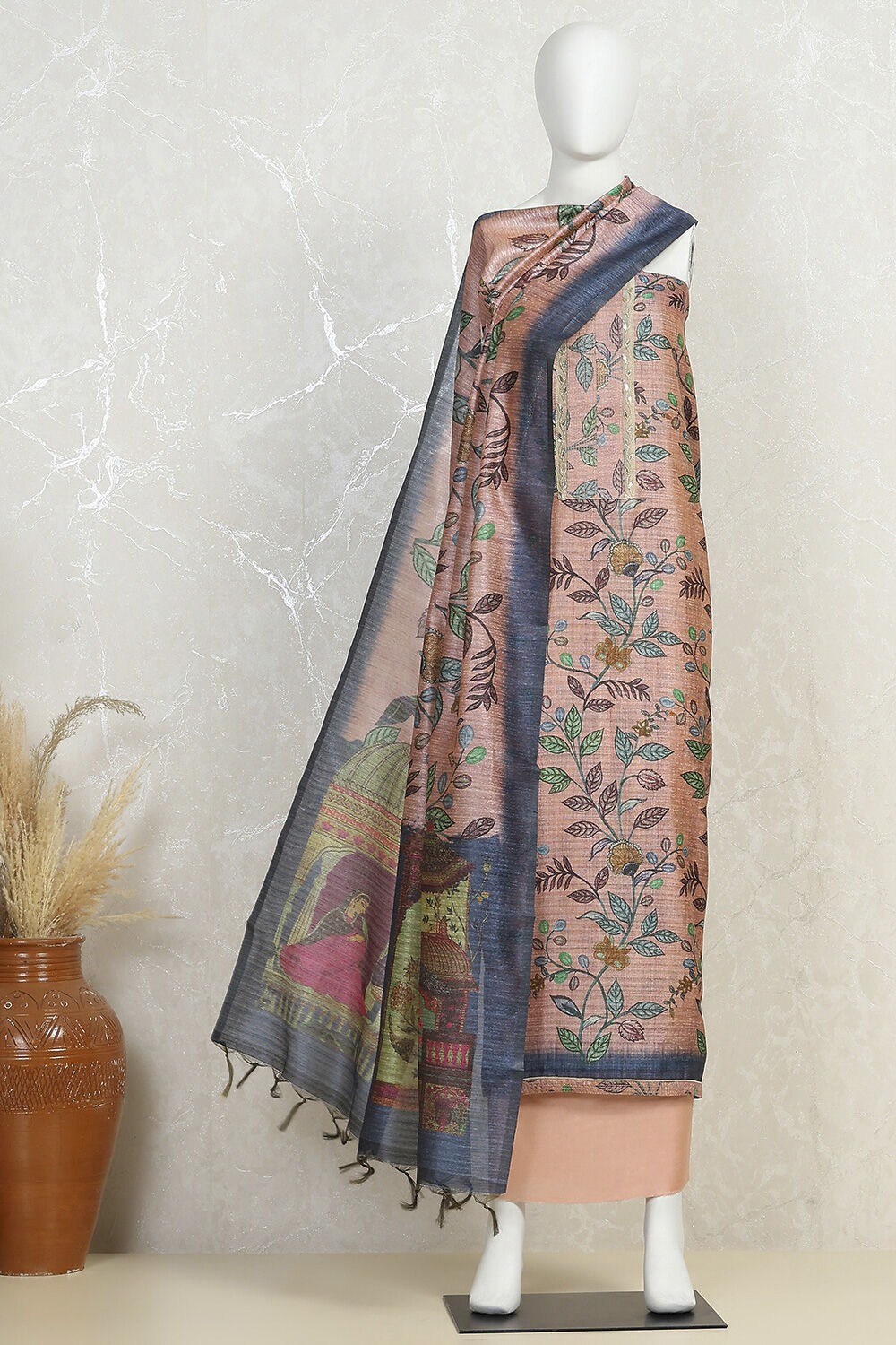 Pch Silk Blend Printed Unstitched Suit Set image number 4