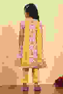 White Cotton Flared Printed Suit Set image number 4