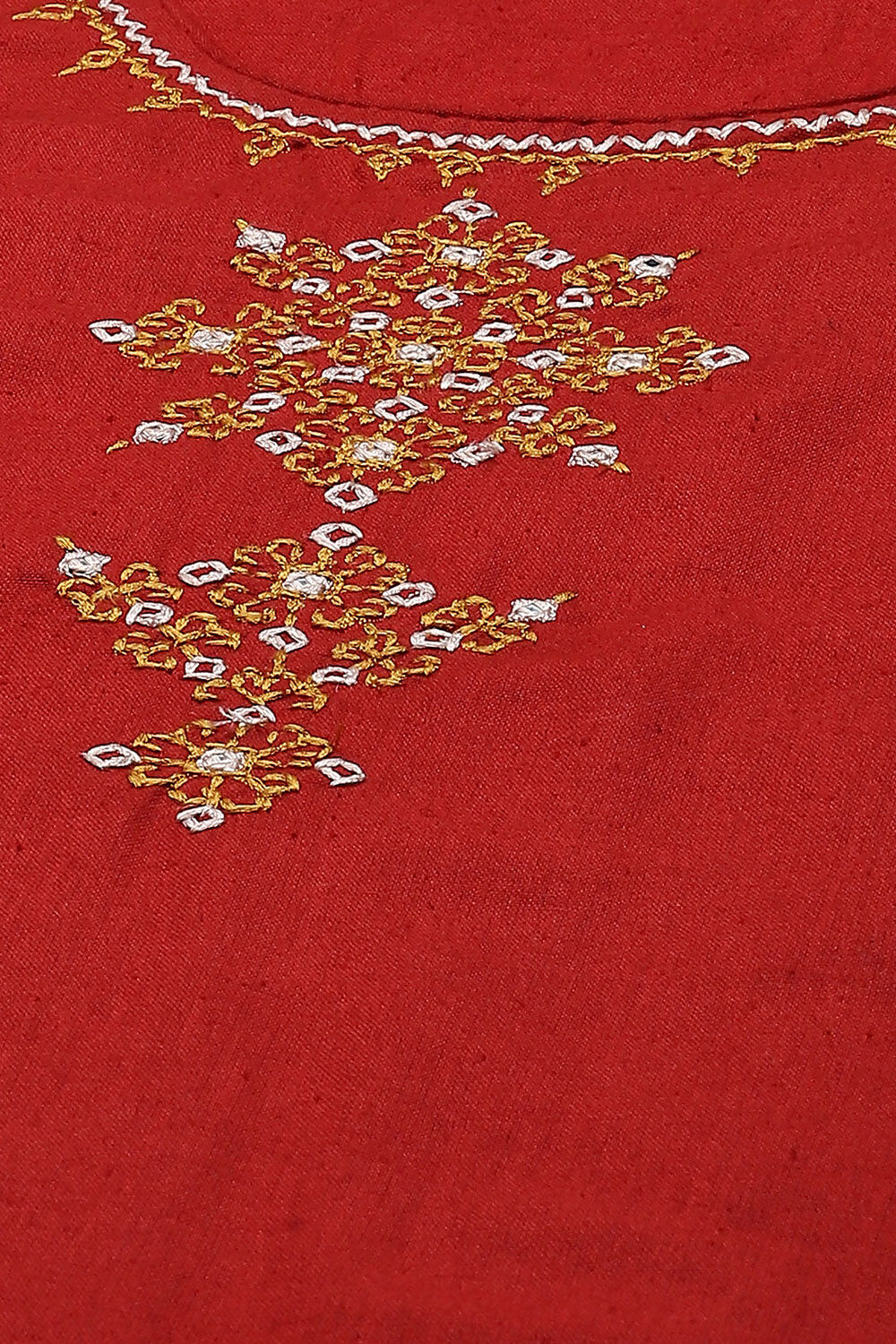 Blue Cotton Unstitched Suit Set image number 2