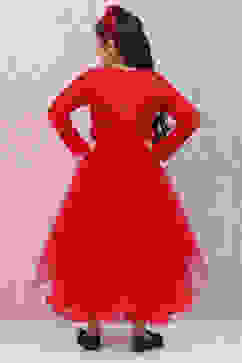 Red Nylon Flared Gown image number 4