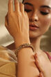 Red Gold Plated Textured Brass Bangles image number 1