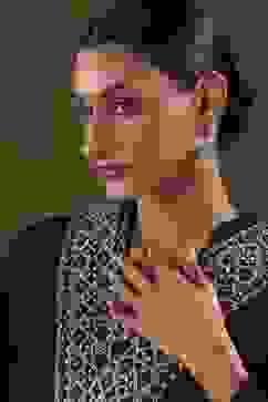 Dark Pink Brass Jhumka image number 3