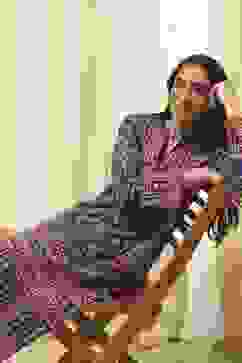 Royal Blue Acrylic Straight Kurta image number 6