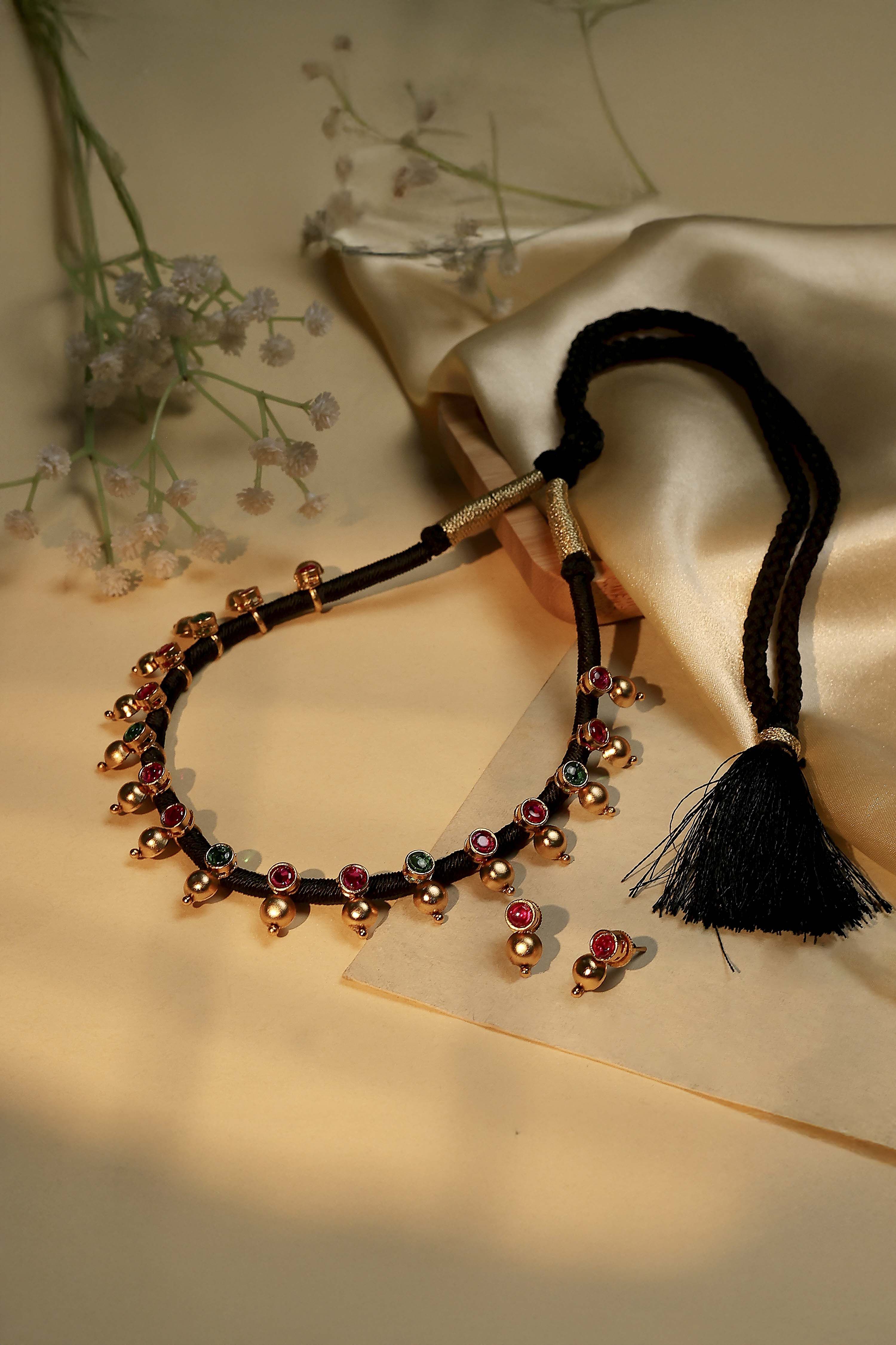 Multicolor Brass Necklace Set image number 3