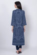 Black Poly Cotton Winter Yarndyed Kurta image number 4