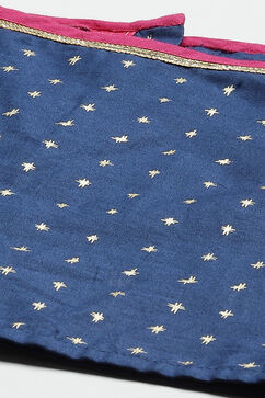 Blue Cotton Flared Lehenga Set image number 1
