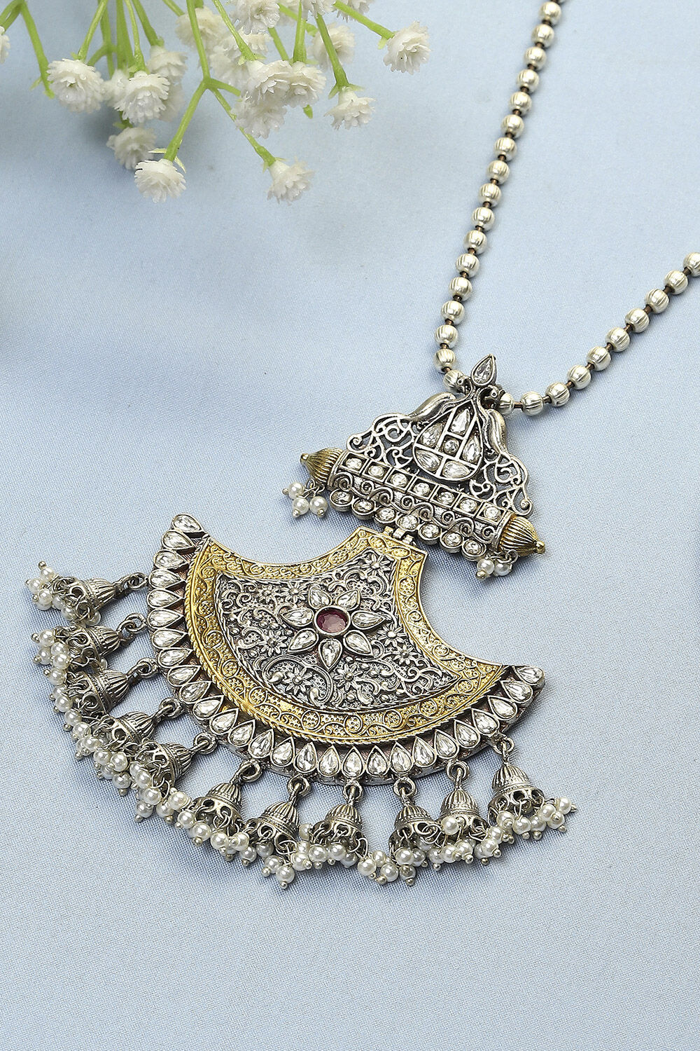 Oxidised-Gold Brass Necklace image number 2