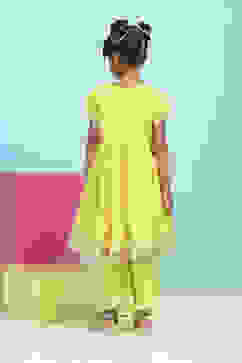 Green Cotton Embroidered Anarkali Suit Set image number 4