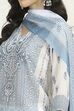 White-Blue Cotton Unstitched Suit Set image number 8