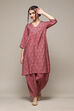Navy Poly Viscose Straight Printed 2 Piece Set image number 1