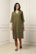 Green Cotton Printed Straight Kurta image number 5