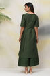 Green Flared Art Silk Fusion Wear 2 Piece Set image number 6