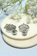 Green and White Silver-Plated CZ Studded Danglers image number 2