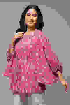 Plum LIVA Straight Printed Top image number 3