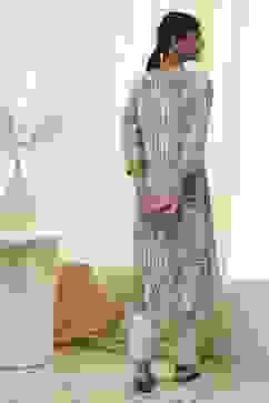 Teal Printed Straight Kurta image number 3