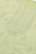 Green Cotton Machine Embroidered Unstitched Suit Set image number 5