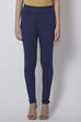Moss Green Viscose Lycra Solid Leggings image number 4