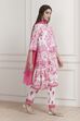 Pink and White Printed Straight Suit Set image number 5