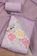 Blue Linen Printed Unstitched Suit Set image number 0