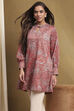 Red Knitted Block-Print Winter wear Short Kurta image number 6