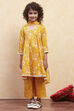 Yellow Cotton Gathered Suit Set image number 6