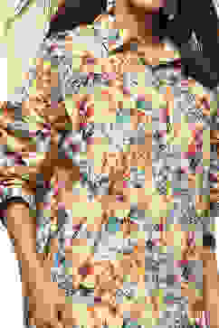 Multi-Colored Cotton Floral Shirt image number 1