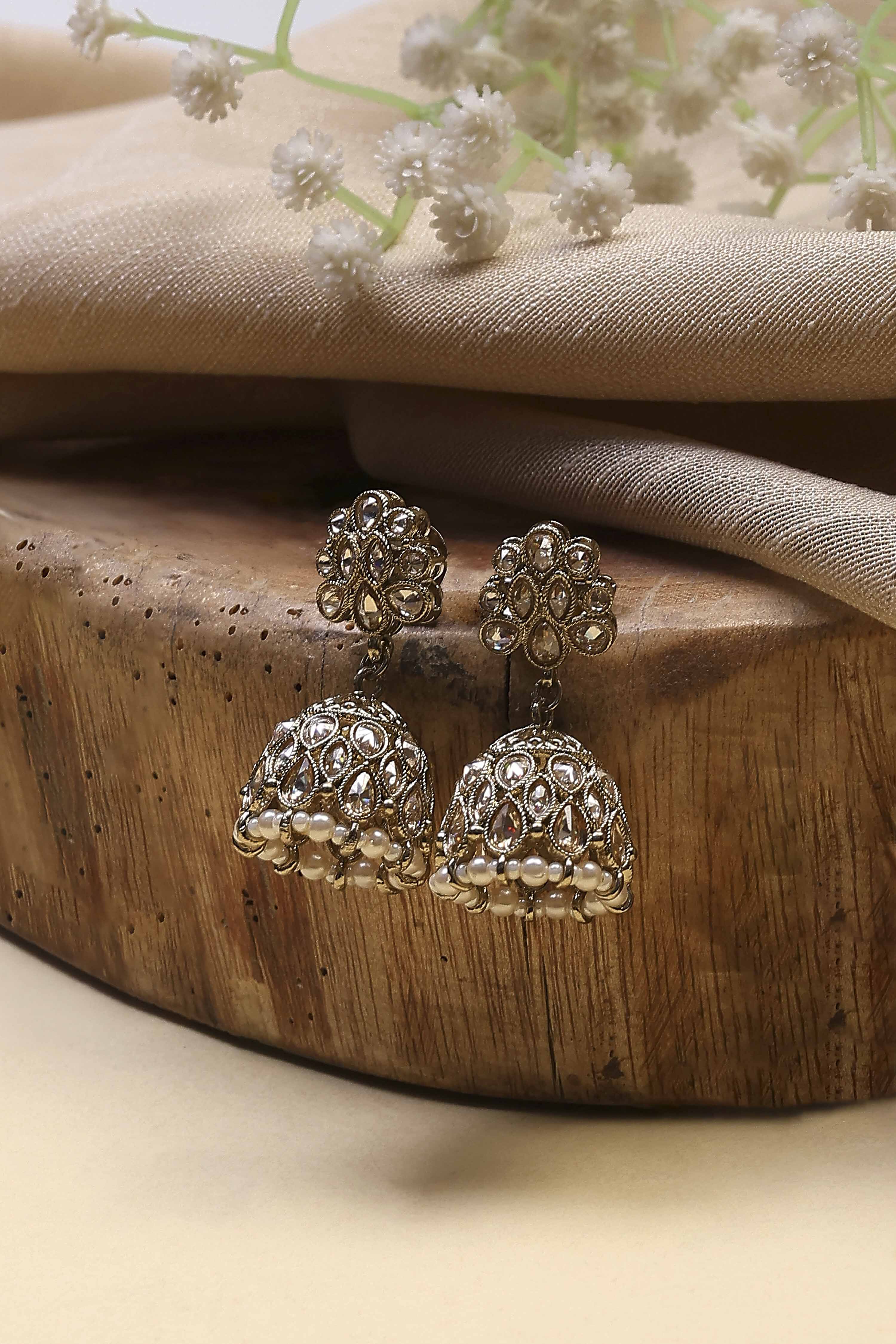 White Brass Jhumka image number 0