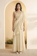 Ivory Viscose Rayon Gathered Saree image number 5