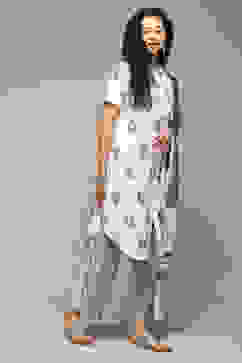 White & Blue Cotton Straight Yarndyed 3 Piece Set image number 6