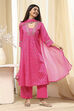 Fuchsia Cotton Printed Gathered Suit Set image number 0