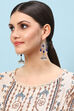 Navy Blue Brass Earrings image number 3