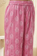 Pink Pure Cotton Printed Straight Suit Set image number 2