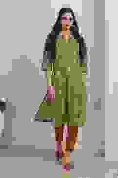 Green Cotton Straight Kurta image number 0