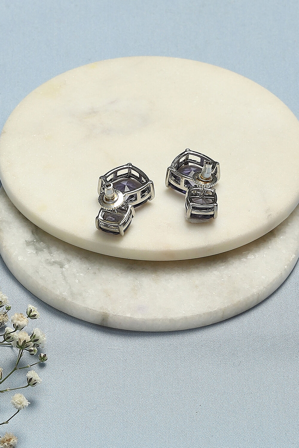 Pink & Purple Brass Earrings image number 2