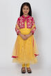 Pink And Yellow Poly Cotton Anarkali Kurta Churidar Suit Set image number 0