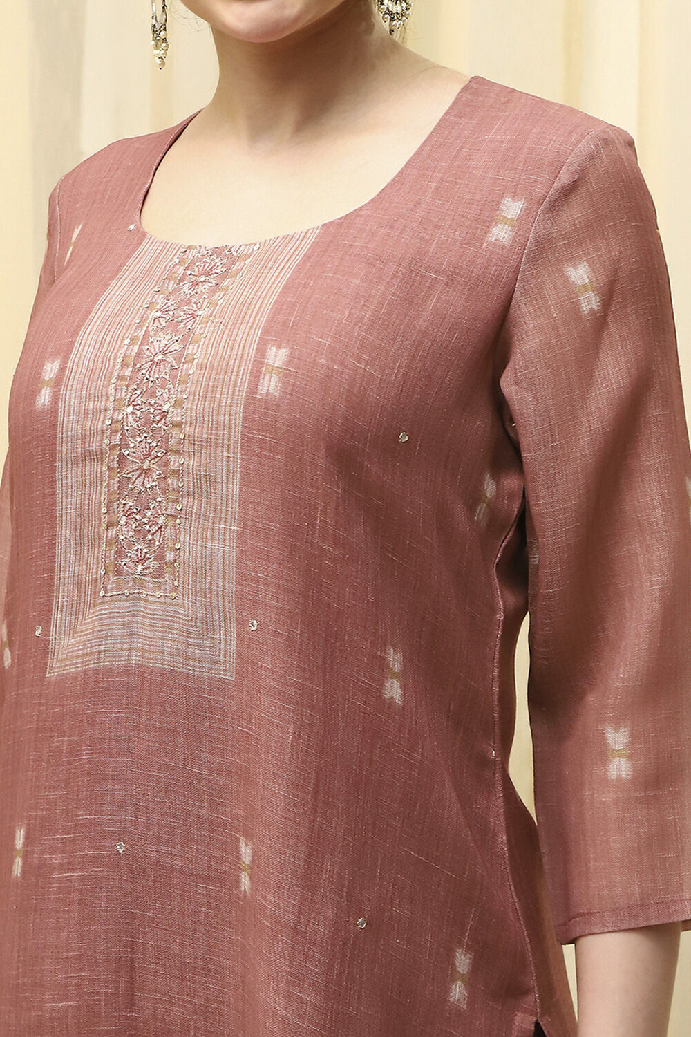 Coral Tissue Jamdani Unstitched Suit Set image number 2