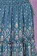 Peach And Teal Straight Poly Cotton Girls Lehenga Set image number 3