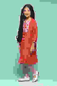 Red Polyester Tiered Dress image number 2