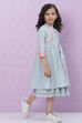 Powder Blue Flared Viscose And Spandex Dress image number 2