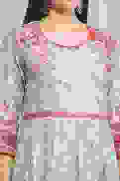 Turquoise Cotton Kalidar Suit Set image number 1